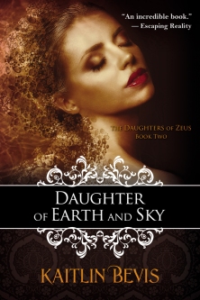 second edition cover of the young adult, greek mythology retelling, Daughter of Earth and Sky book two of the Daughters of Zeus series. Features the greek goddess of Spring, Persephone